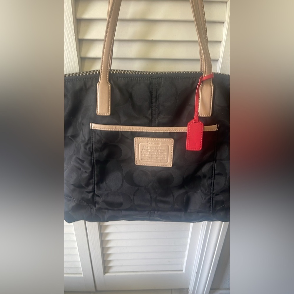 Coach Legacy Weeknd Signature Black Nylon East West Tote - Picture 3 of 12